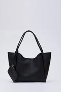 Black SHK108 faux leather women hand shoulder bag with wallet makeup
